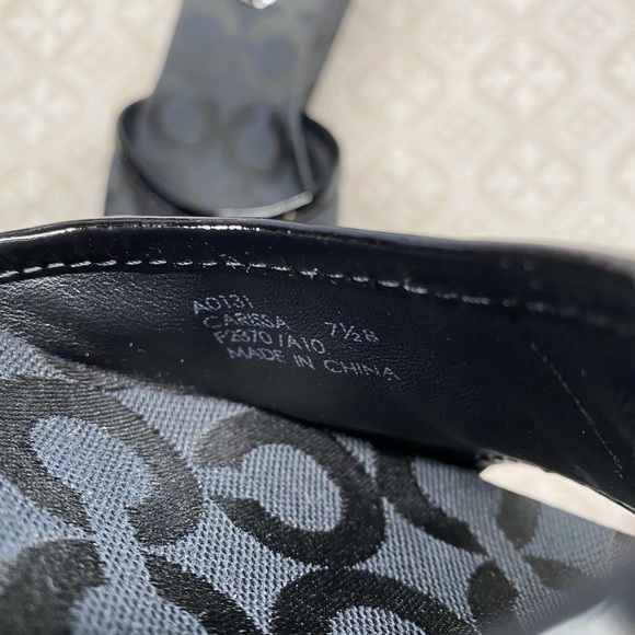 Coach Carissa Black Canvas Logo Wedges - Picture 9 of 9